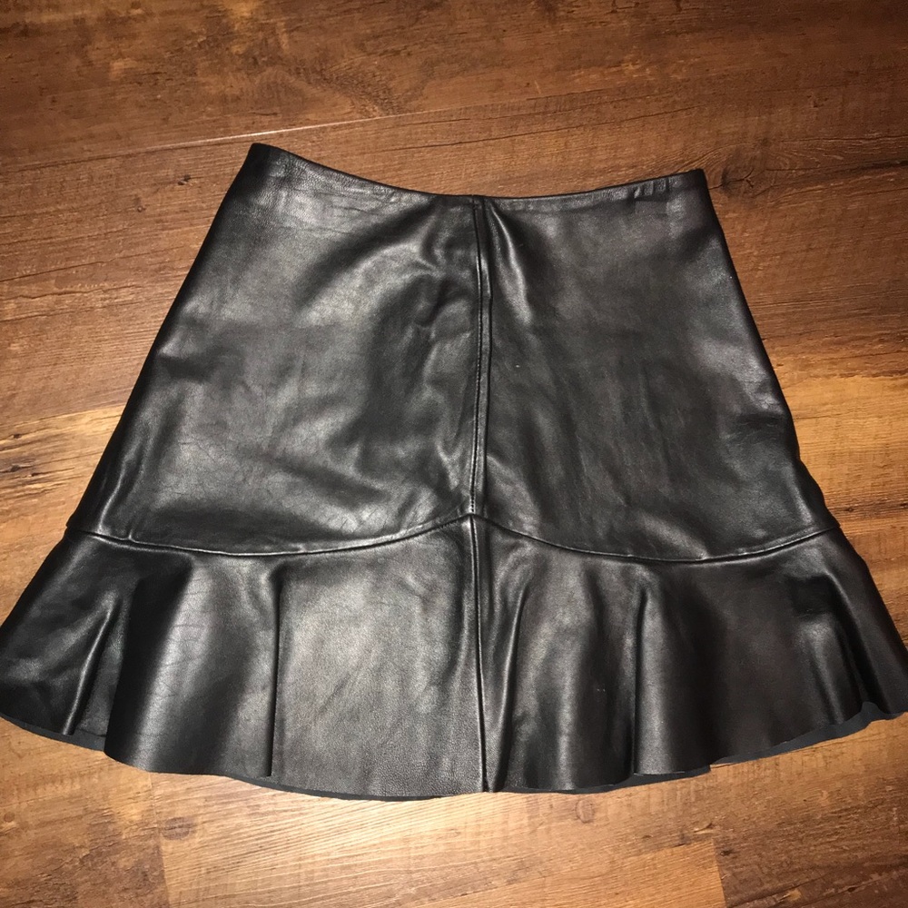 Black leather skirt